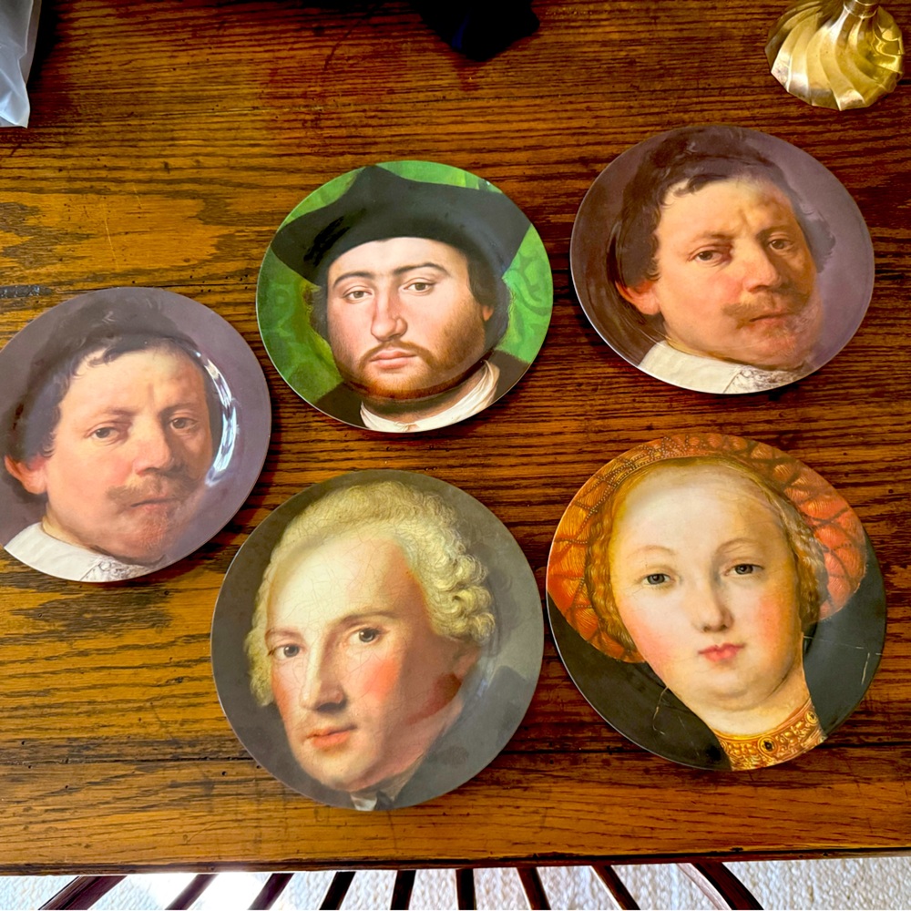 Set of 5 Portrait National Gallery Old Masters Dessert Plates